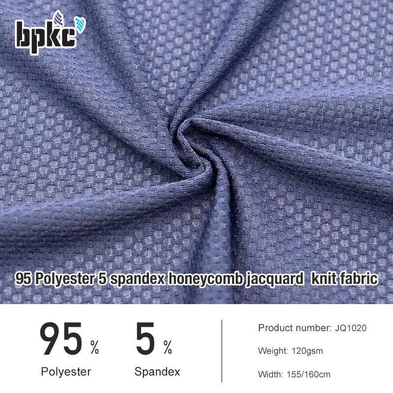 95 Polyester 5 spandex honeycomb jacquard  knit fabric